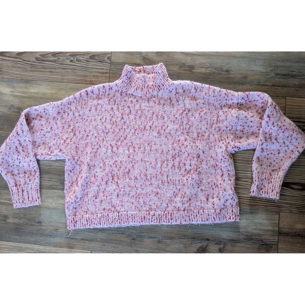 Lauren Conrad LC Pink Speckled Knit Turtleneck Long Sleeve Pullover Sweater XXL